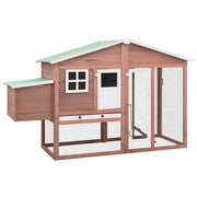 Kippenhok 191x67x117 cm massief vurenhout mokka wit