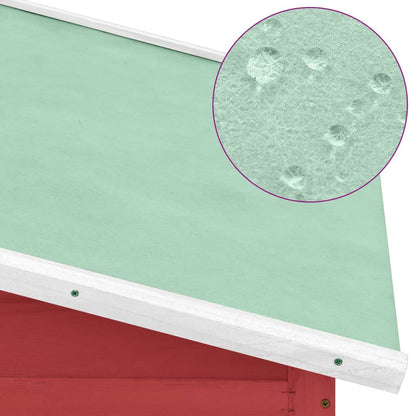 Kippenhok met nestkast massief vurenhout rood en wit Rood