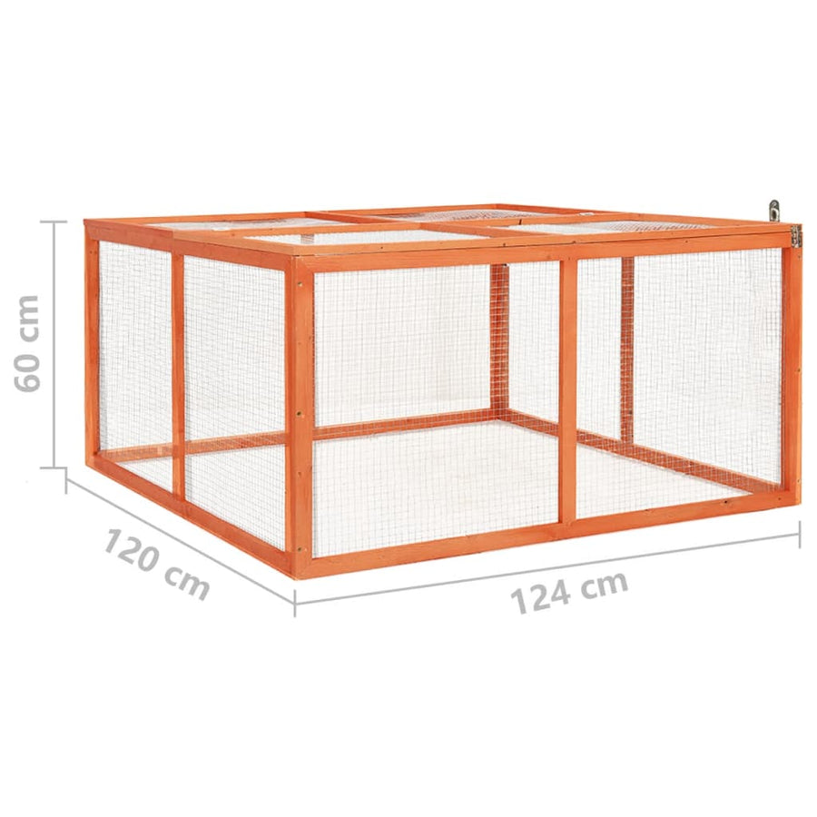Konijnenhok 124X120X60 Cm Massief Vurenhout
