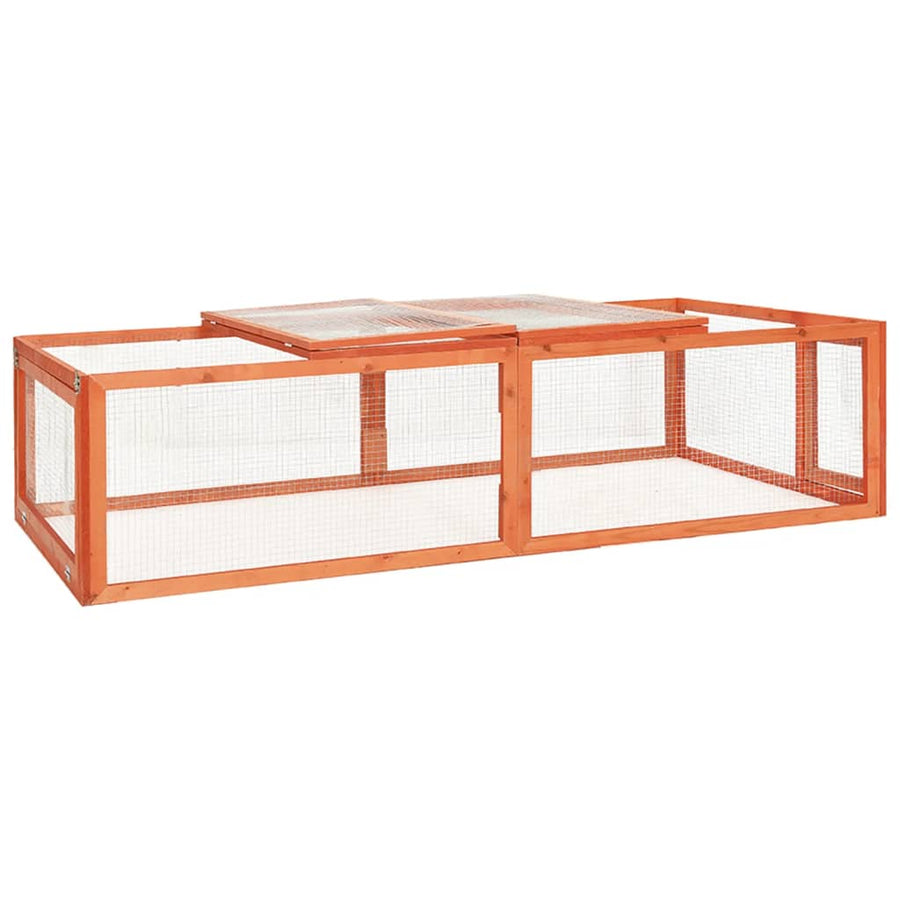 Konijnenhok 124X120X60 Cm Massief Vurenhout