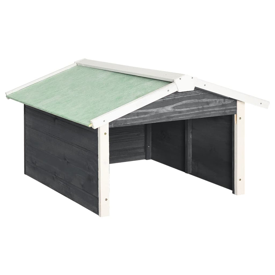 Overkapping Voor Grasmaaier 72X87X50 Cm Vurenhout En Wit Grijs