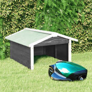 Grasmaaiergarage 72x87x50 cm massief vurenhout grijs wit