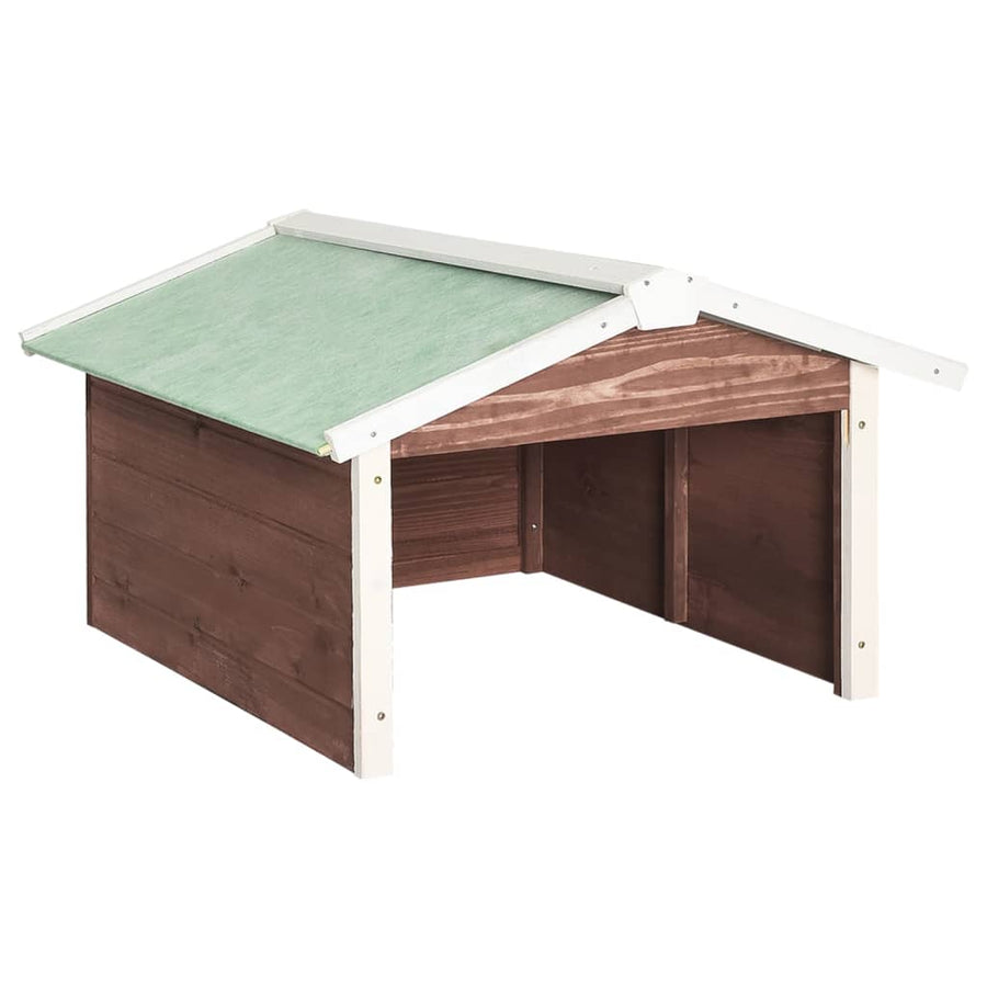 Overkapping Voor Grasmaaier 72X87X50 Cm Vurenhout Mokka En Bruin en wit