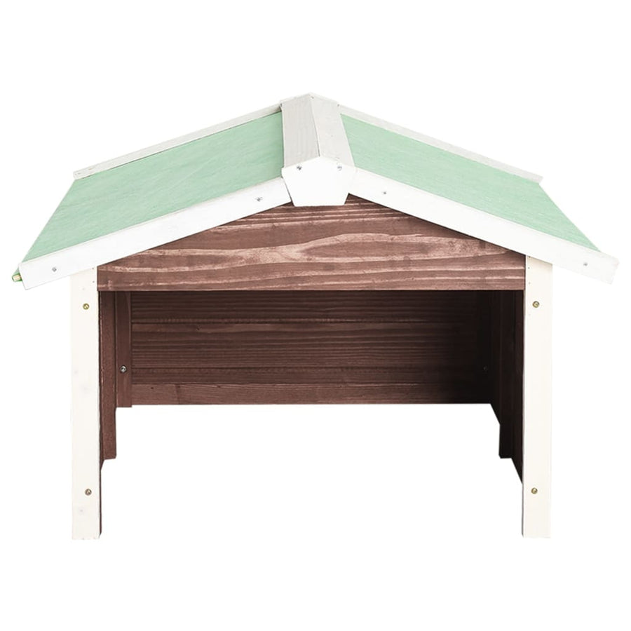Overkapping Voor Grasmaaier 72X87X50 Cm Vurenhout Mokka En Bruin en wit