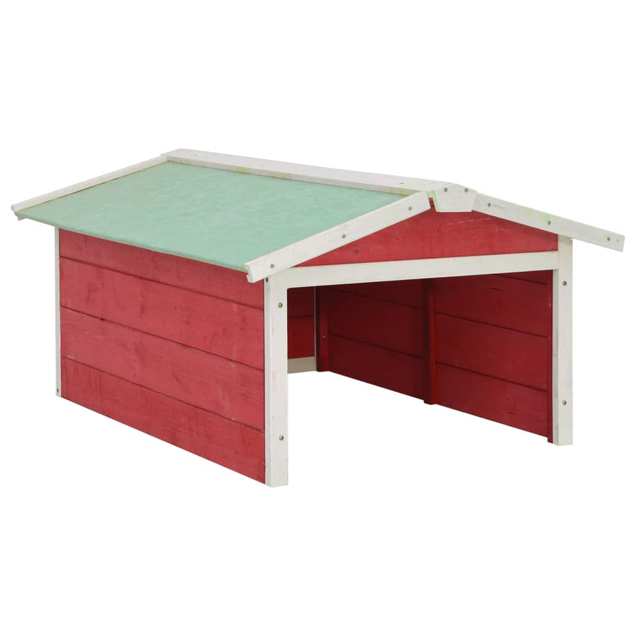 Overkapping Voor Grasmaaier 72X87X50 Cm Vurenhout En Wit Rood