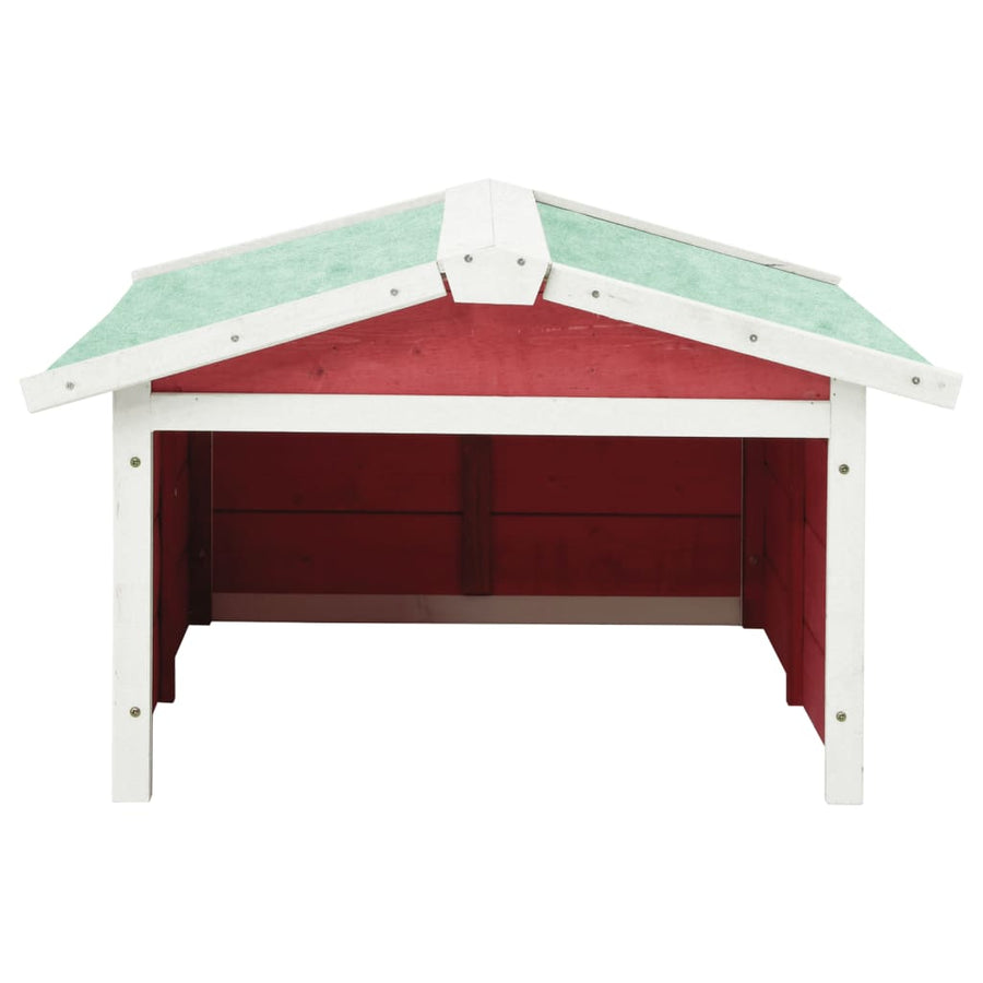 Overkapping Voor Grasmaaier 72X87X50 Cm Vurenhout En Wit Rood