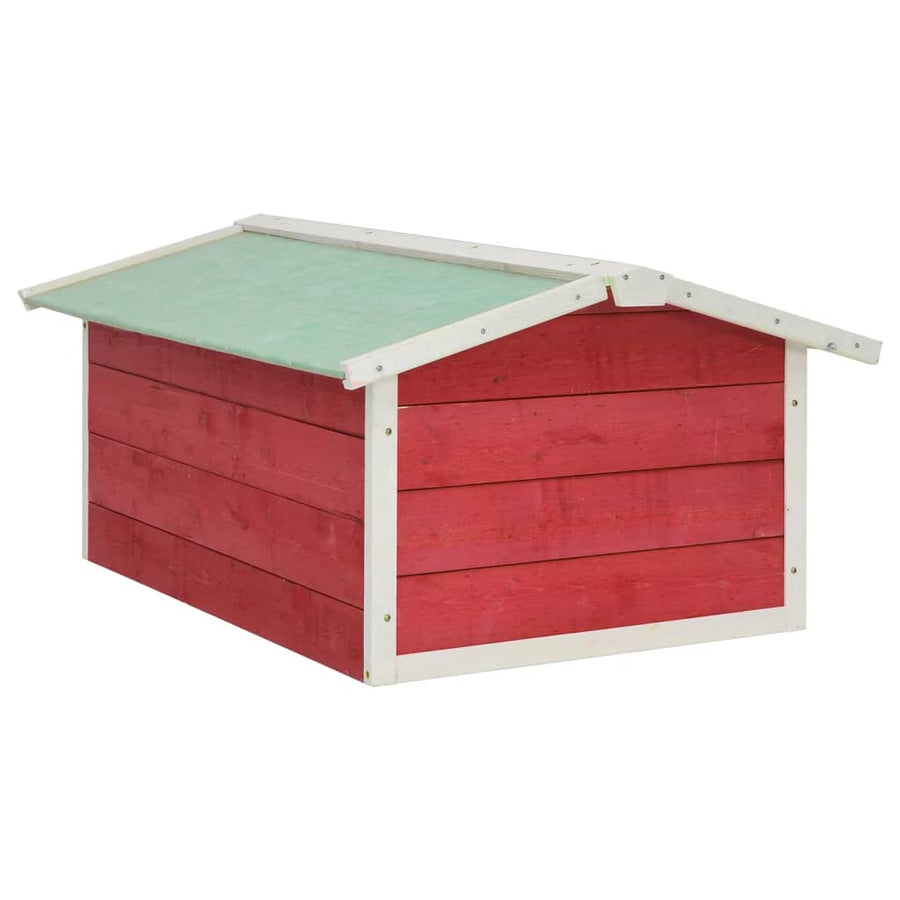 Overkapping Voor Grasmaaier 72X87X50 Cm Vurenhout En Wit Rood