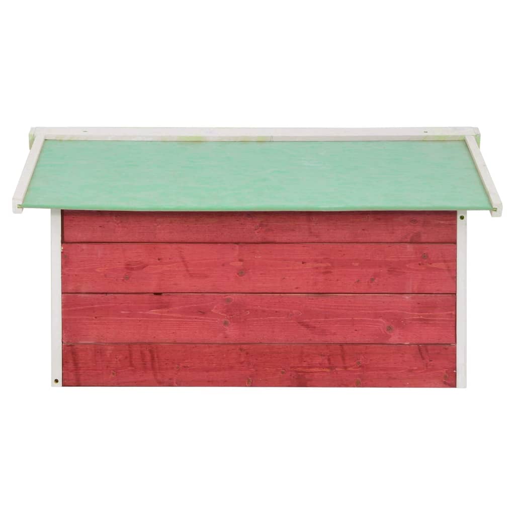 Overkapping Voor Grasmaaier 72X87X50 Cm Vurenhout En Wit Rood