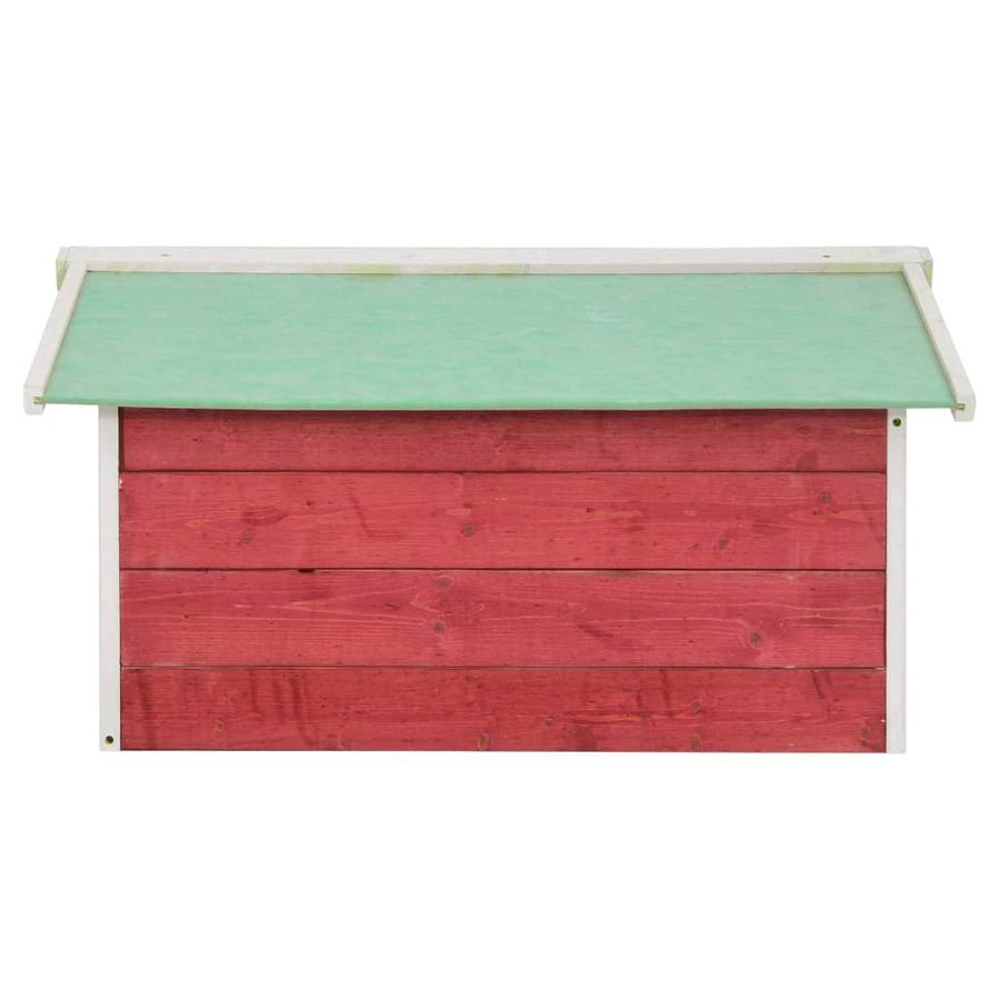 Overkapping Voor Grasmaaier 72X87X50 Cm Vurenhout En Wit Rood