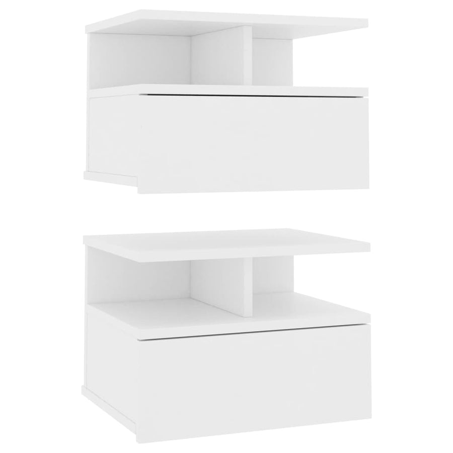 Nachtkastjes 40X31X7 Cm Bewerkt Hout 2 Wit