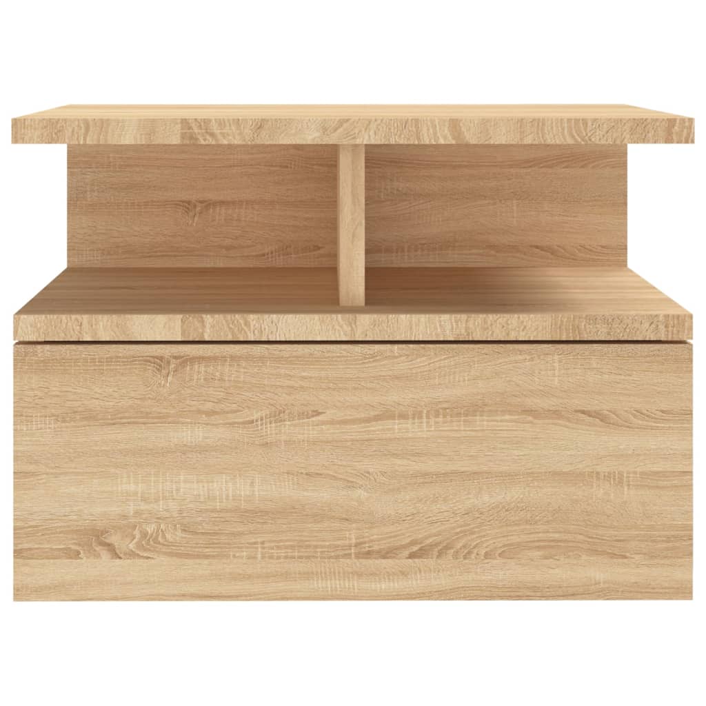 Nachtkastje zwevend 40x31x27cm bewerkt hout sonoma eikenkleurig