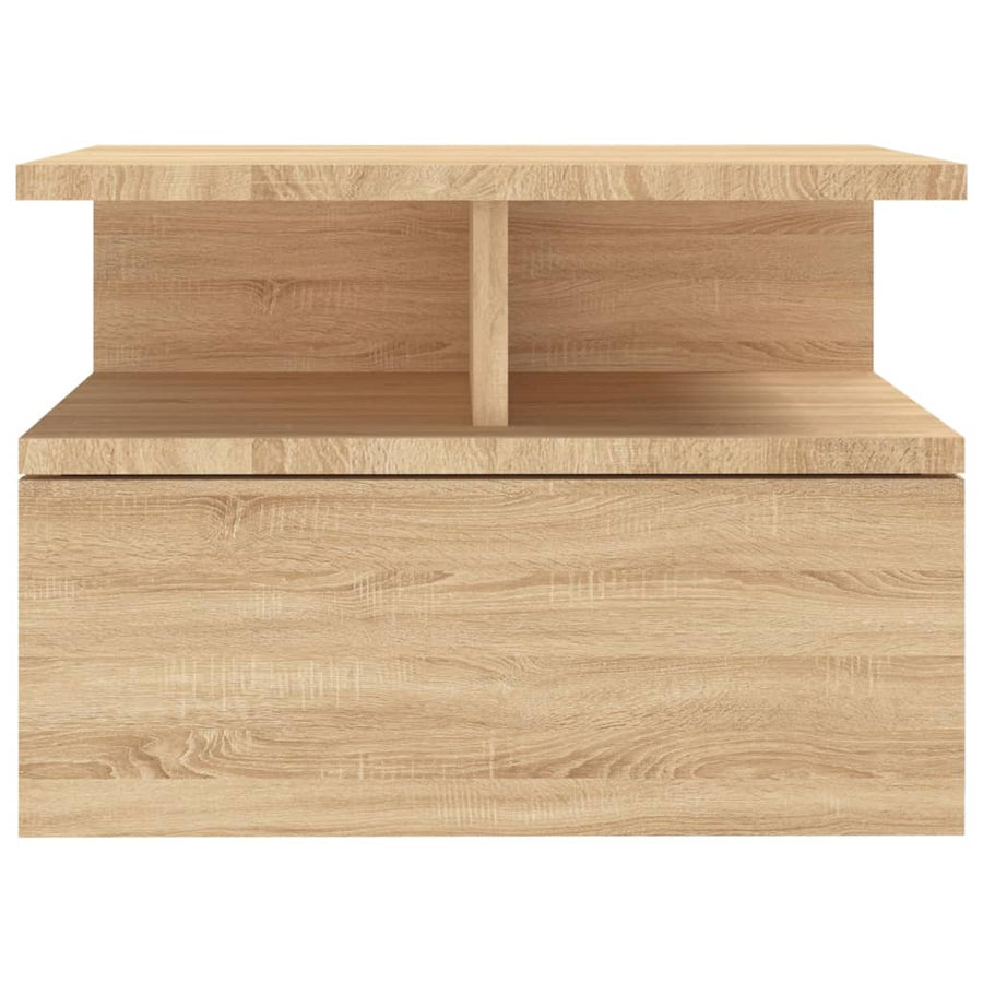 Nachtkastje zwevend 40x31x27cm bewerkt hout sonoma eikenkleurig