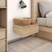 Nachtkastje zwevend 40x31x27cm bewerkt hout sonoma eiken