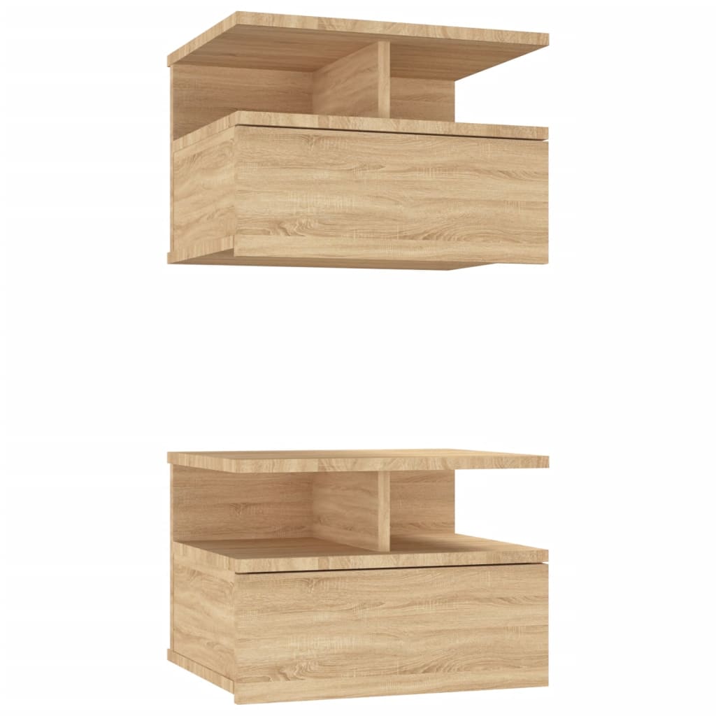 Nachtkastjes 2 st 40x31x27 cm bewerkt hout sonoma eikenkleurig 2 Sonoma eiken