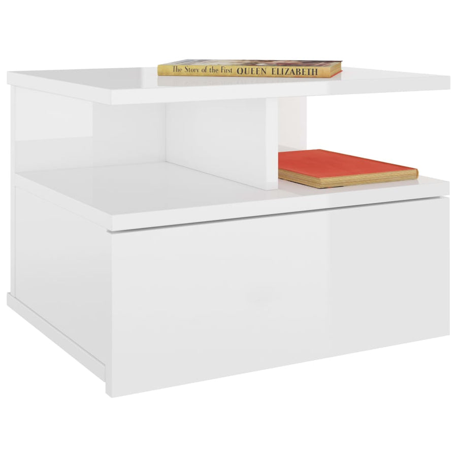 Nachtkastjes 2 st 40x31x27cm bewerkt hout hoogglans wit 2 Hoogglans wit
