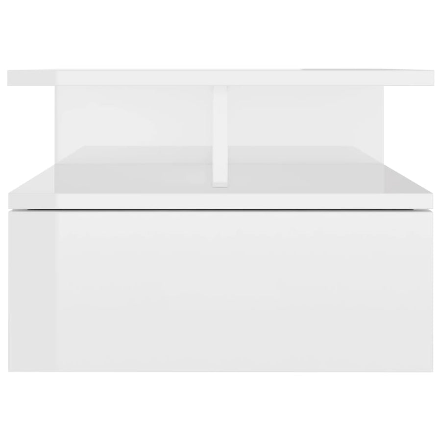 Nachtkastjes 2 st 40x31x27cm bewerkt hout hoogglans wit 2 Hoogglans wit