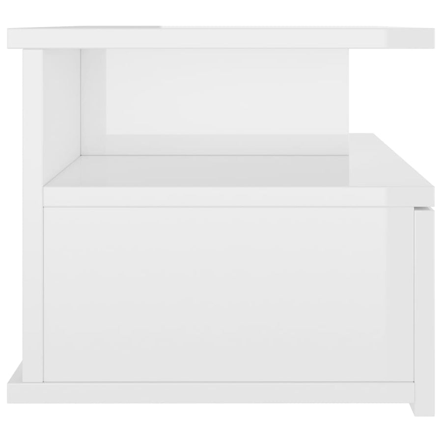 Nachtkastjes 2 st 40x31x27cm bewerkt hout hoogglans wit 2 Hoogglans wit