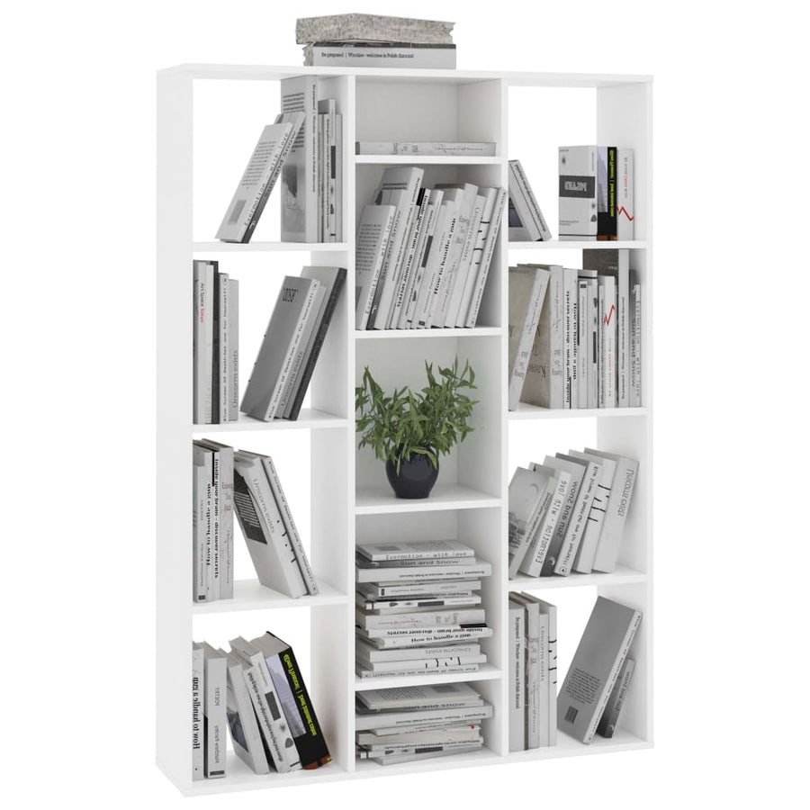 Kamerscherm/boekenkast 100x24x140 cm bewerkt hout wit Wit