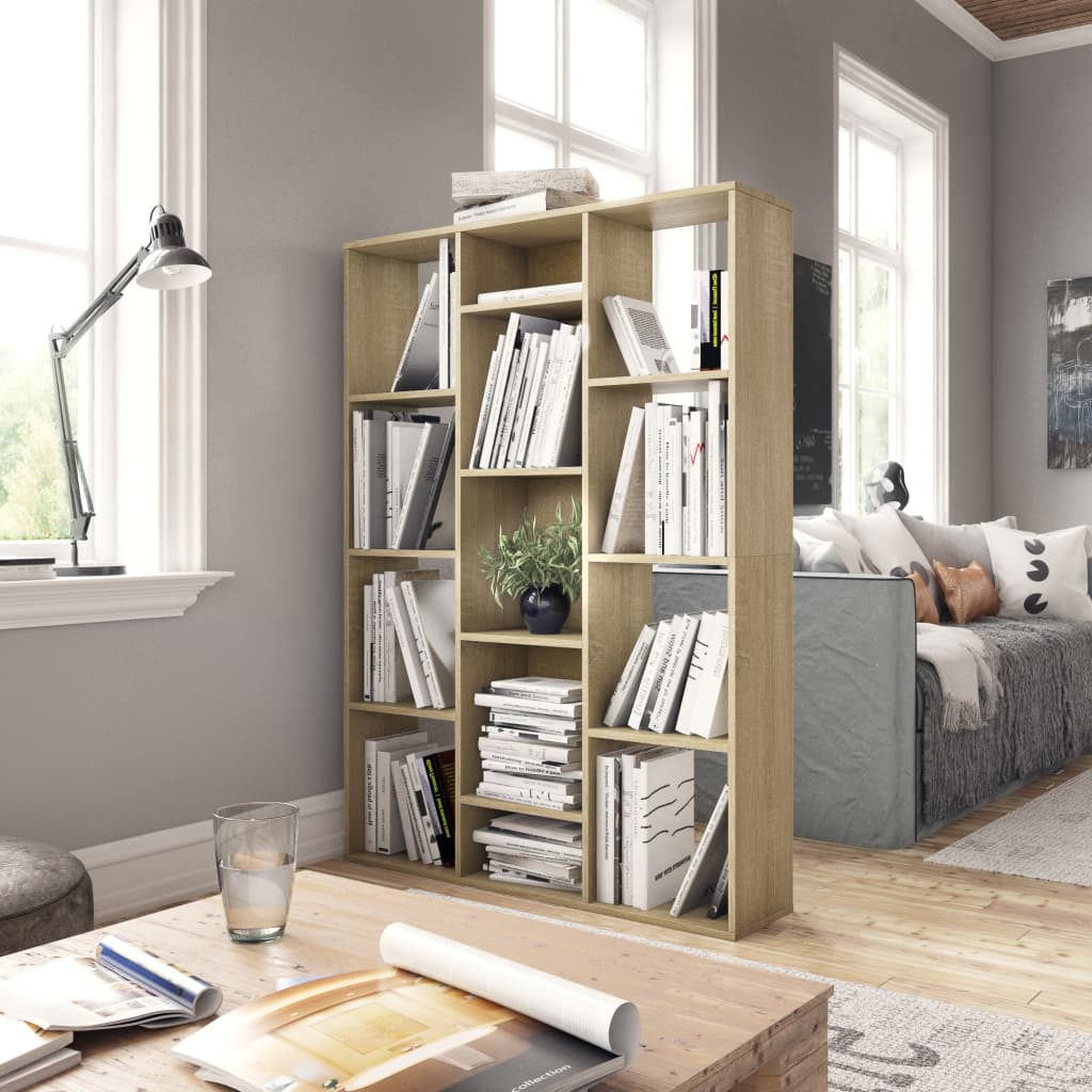 Kamerscherm/Boekenkast 00X24X40 Cm Bewerkt Hout Eikenkleurig Sonoma eiken