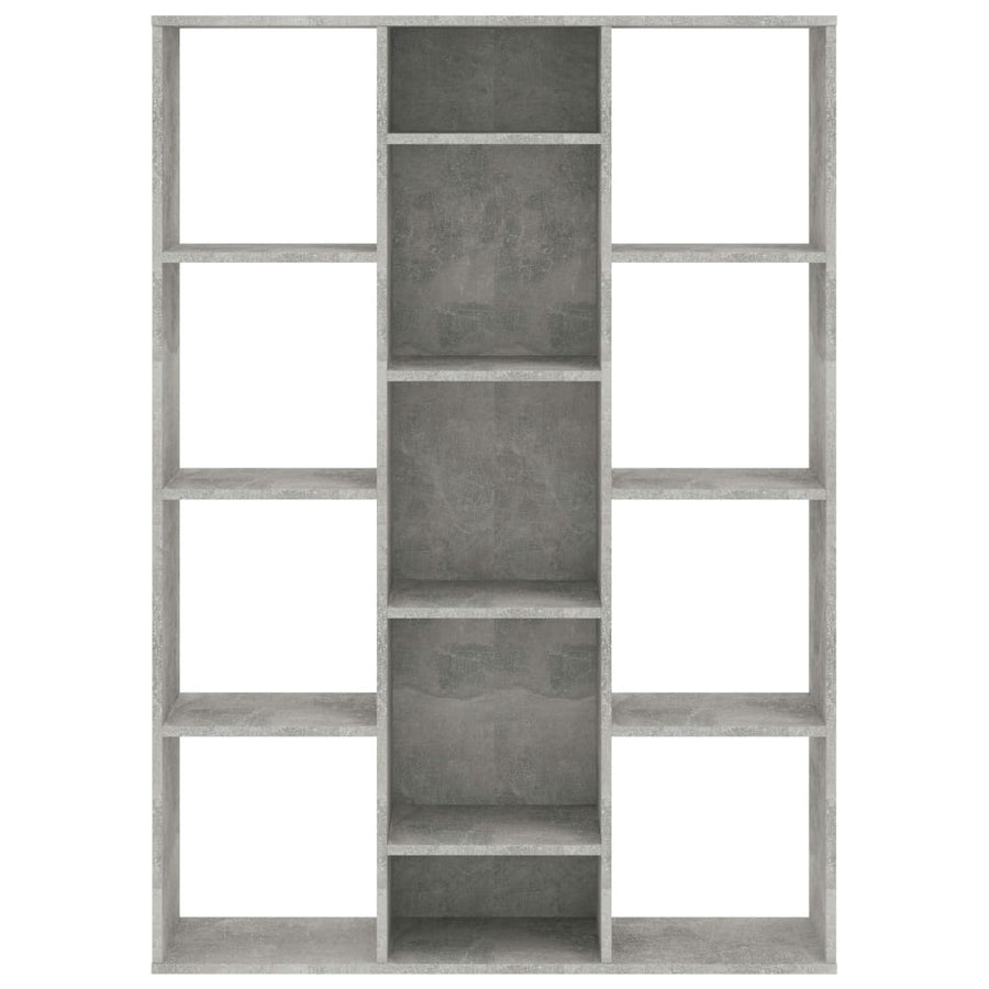 Kamerscherm/boekenkast 100x24x140 cm bewerkt hout betongrijs Betongrijs