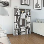 Kamerscherm boekenkast 100x24x140 cm bewerkt hout betongrijs