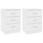 Bedside tables 2 pcs 38x35x56 cm engineered wood white