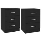 Nachtkastjes 2 stuks 38x35x56 cm bewerkt hout zwart