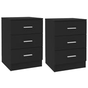 Nachtkastjes 2 stuks 38x35x56 cm bewerkt hout zwart