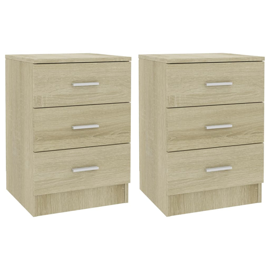 Nachtkastjes 2 st 38x35x56 cm bewerkt hout sonoma eikenkleurig 2 Sonoma eiken