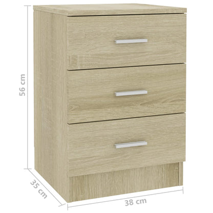 Nachtkastjes 2 st 38x35x56 cm bewerkt hout sonoma eikenkleurig 2 Sonoma eiken