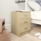 Nachtkastjes 2 st 38x35x56 cm bewerkt hout sonoma eiken