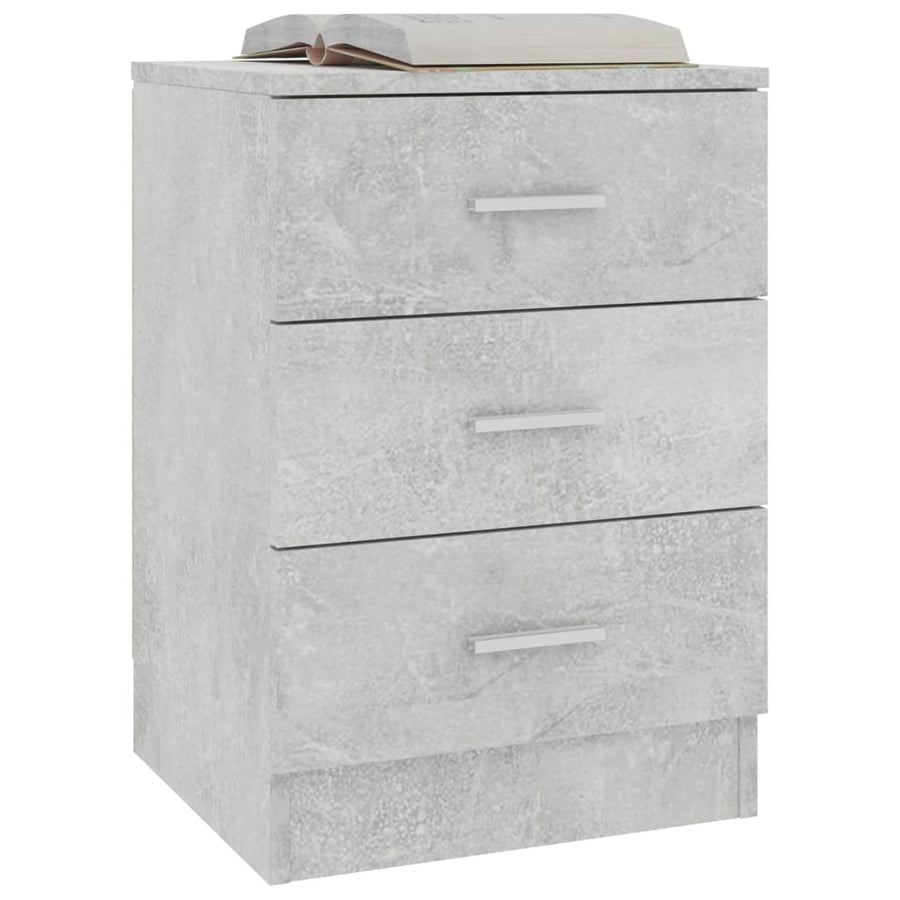 Nachtkastje 38x35x56 cm bewerkt hout betongrijs 1 Betongrijs