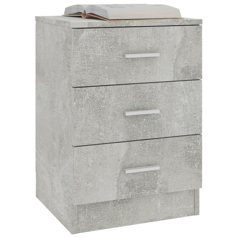 Nachtkastjes 2 st 38x35x56 cm bewerkt hout betongrijs 2 Betongrijs