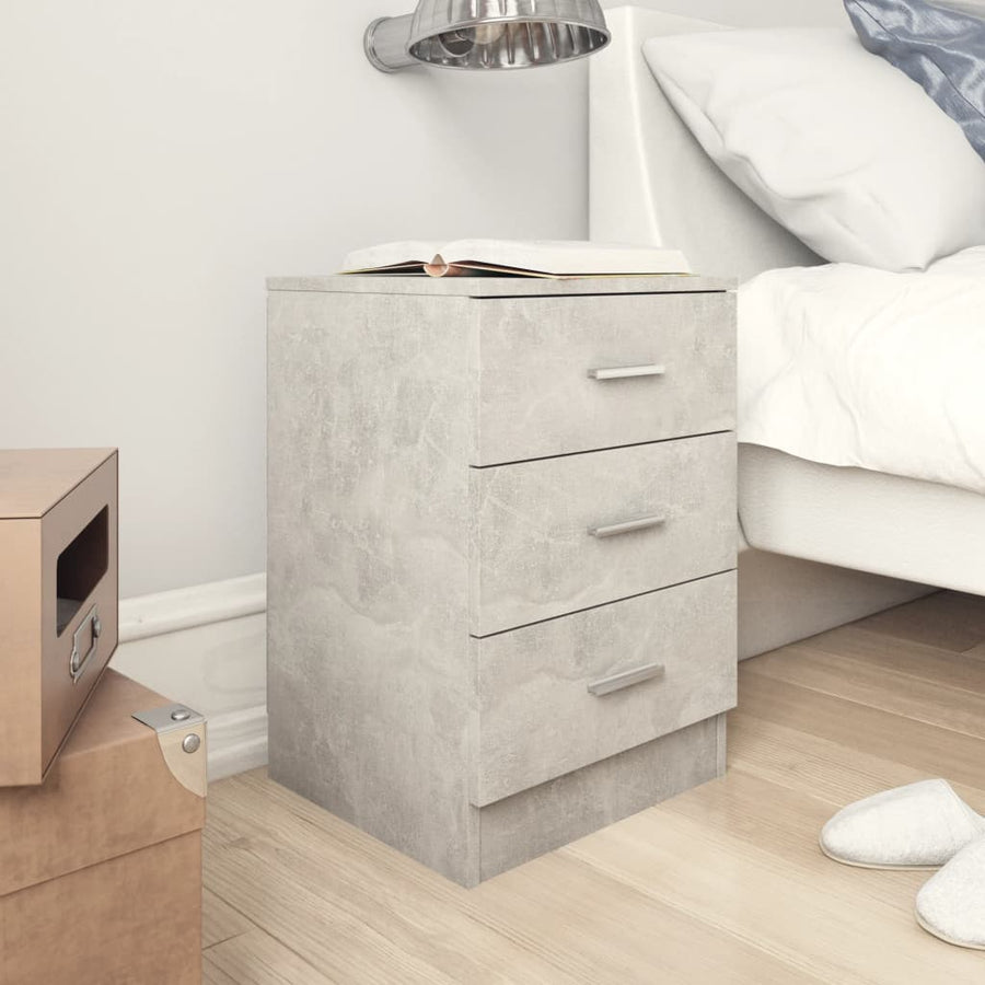 Nachtkastjes 2 st 38x35x56 cm bewerkt hout betongrijs 2 Betongrijs