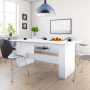 Dining table 180x90x76 cm treated wood white