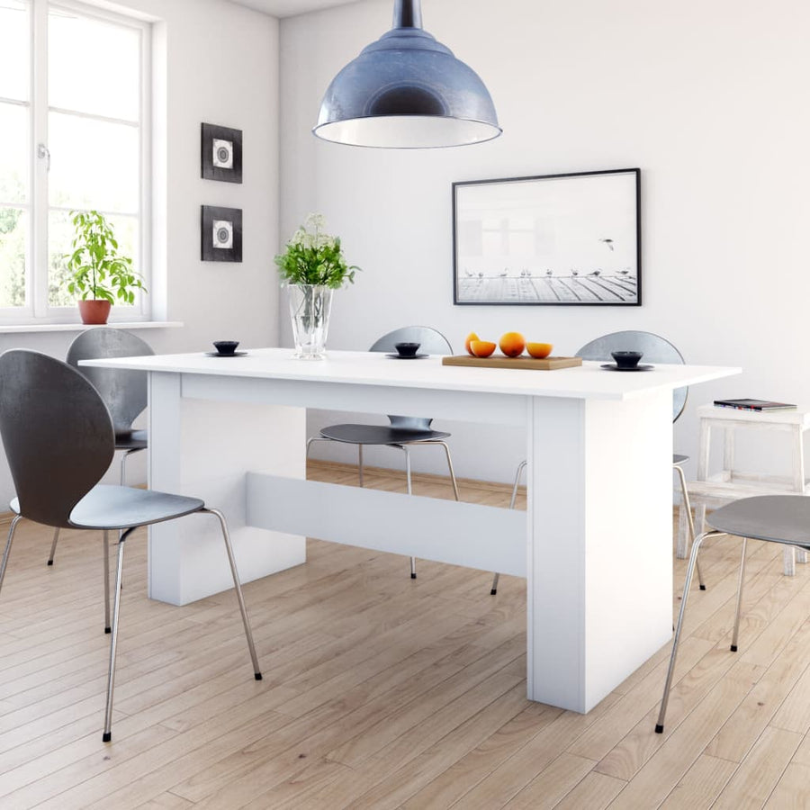 Eettafel 180x90x76 cm spaanplaat wit Wit