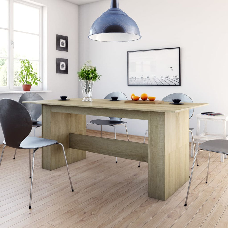 Eettafel 180x90x76 cm spaanplaat sonoma eikenkleurig Sonoma eiken