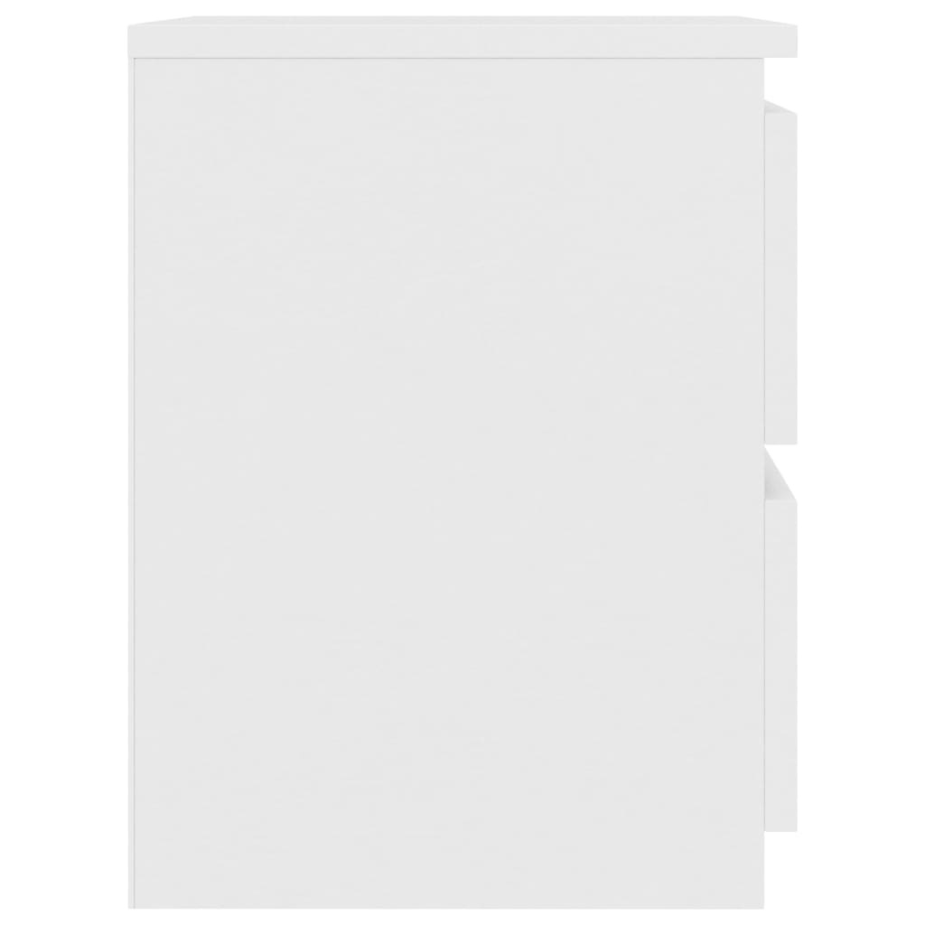 Nachtkastje 30x30x40 cm bewerkt hout wit 1 Wit