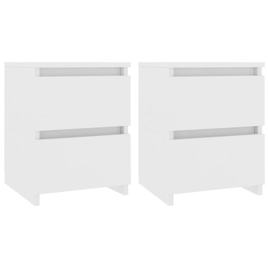 Nachtkastjes 2 st 30x30x40 cm bewerkt hout wit 2 Wit