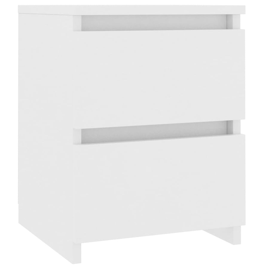 Nachtkastjes 2 st 30x30x40 cm bewerkt hout wit 2 Wit