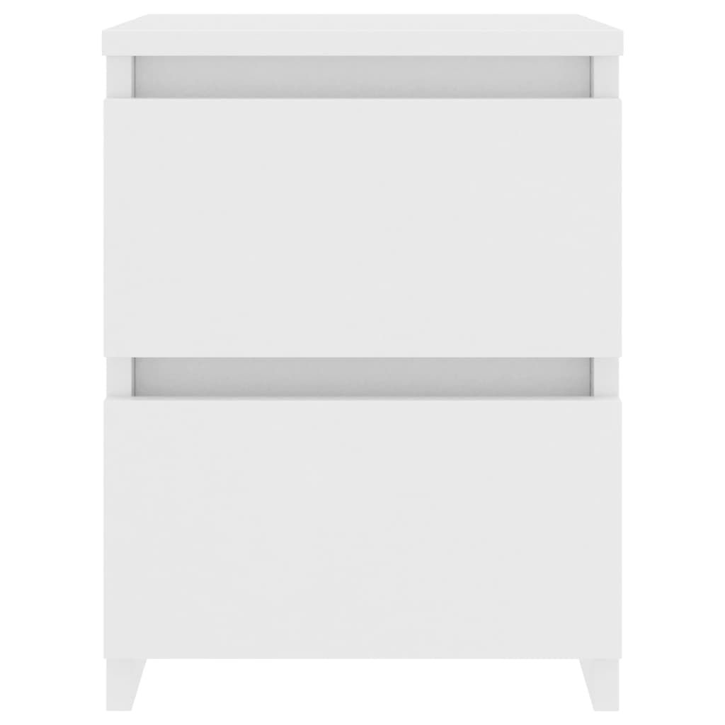Nachtkastjes 2 st 30x30x40 cm bewerkt hout wit 2 Wit