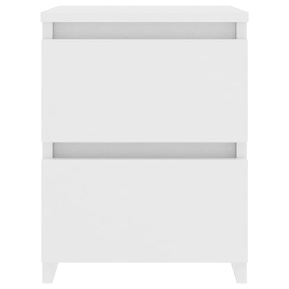 Nachtkastjes 2 st 30x30x40 cm bewerkt hout wit 2 Wit