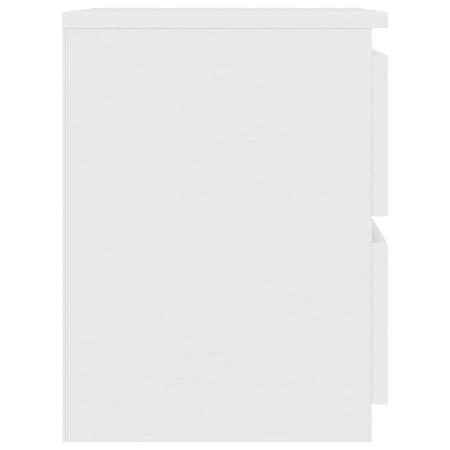 Nachtkastjes 2 st 30x30x40 cm bewerkt hout wit 2 Wit