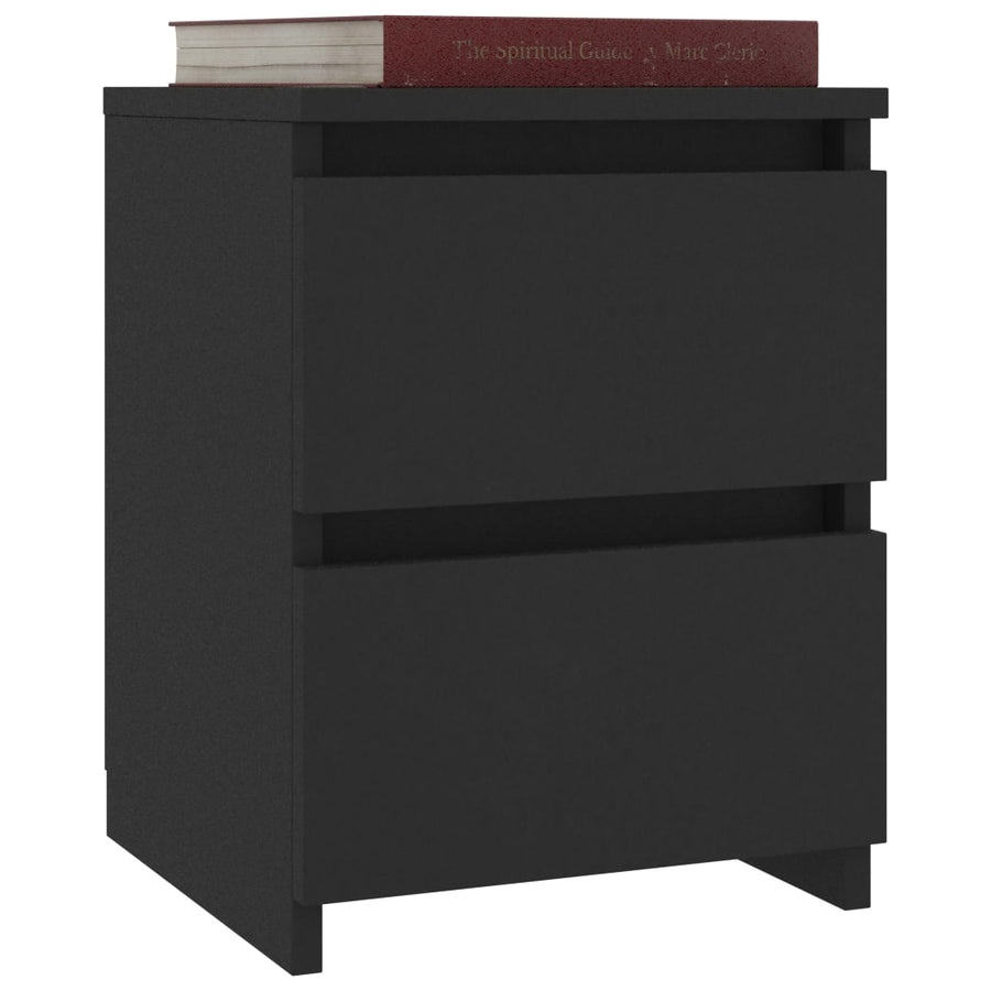 Nachtkastjes 2 st 30x30x40 cm bewerkt hout zwart 2 Zwart