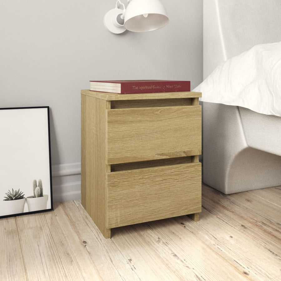 Nachtkastje 30X30X40 Cm Bewerkt Hout Sonoma Kleurig 1 Eiken