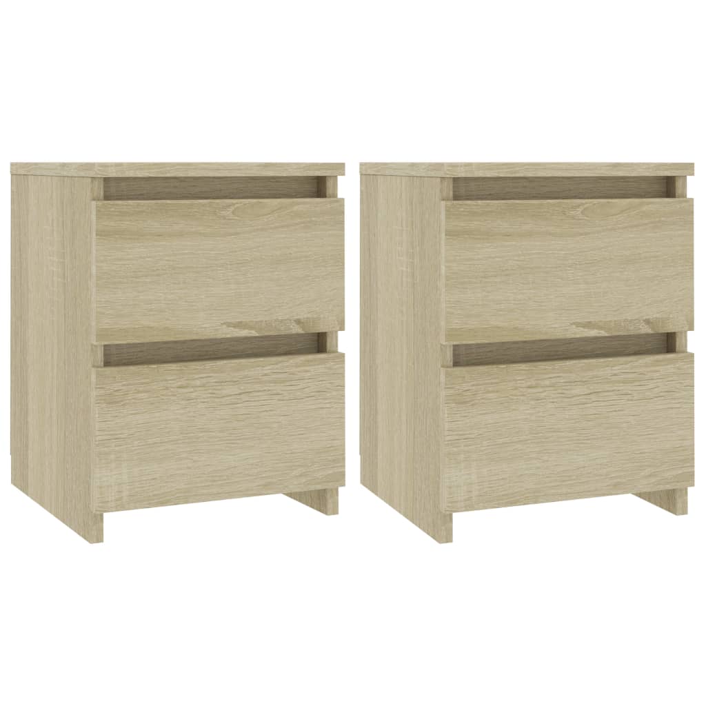 Nachtkastjes 2 st 30x30x40 cm bewerkt hout sonoma eikenkleurig 2 Eiken