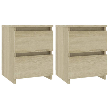 Nachtkastjes 2 st 30x30x40 cm bewerkt hout sonoma eikenkleurig 2 Eiken