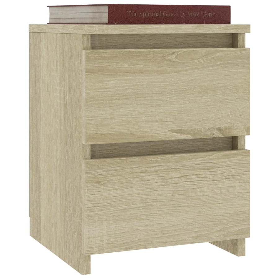 Nachtkastjes 2 st 30x30x40 cm bewerkt hout sonoma eikenkleurig 2 Eiken