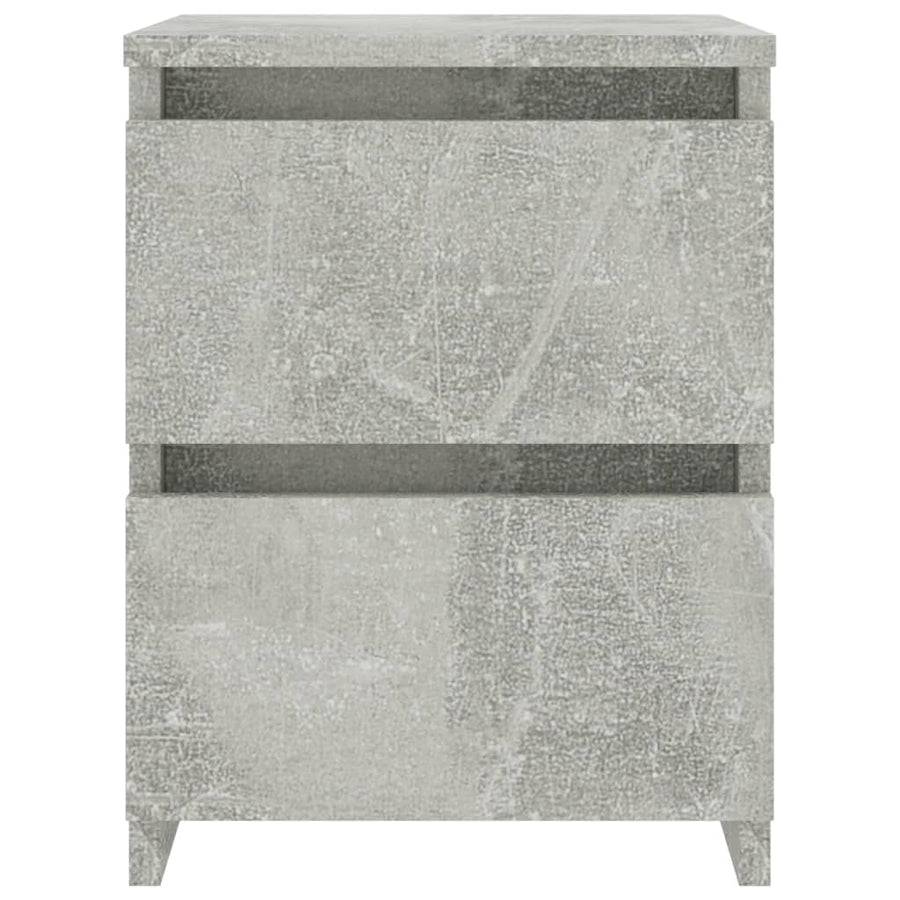 Nachtkastjes 2 st 30x30x40 cm bewerkt hout betongrijs 2 Betongrijs