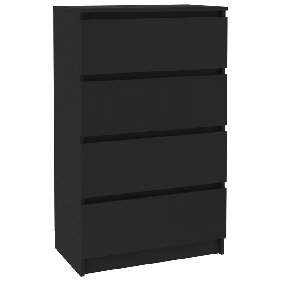 Dressoir 60X35X98,5 Cm Bewerkt Hout Zwart